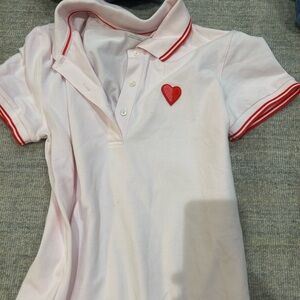 Tory Sport Pink Polo Shirt with Red Accents